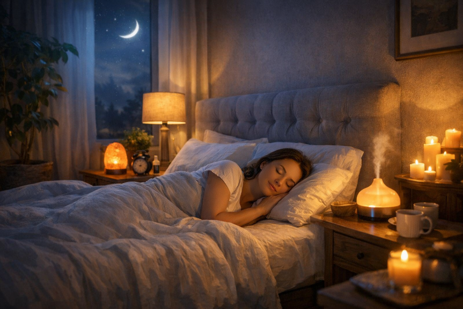 Peaceful bedroom representing healthy sleep environment