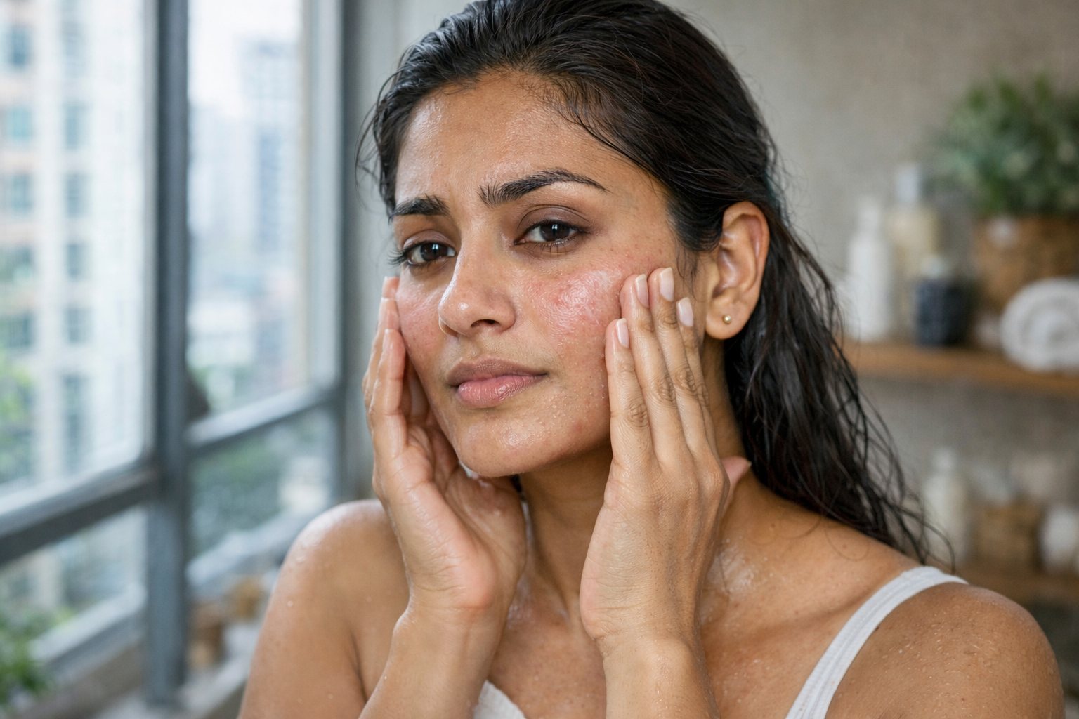Hard water causing dry and itchy skin after shower in India