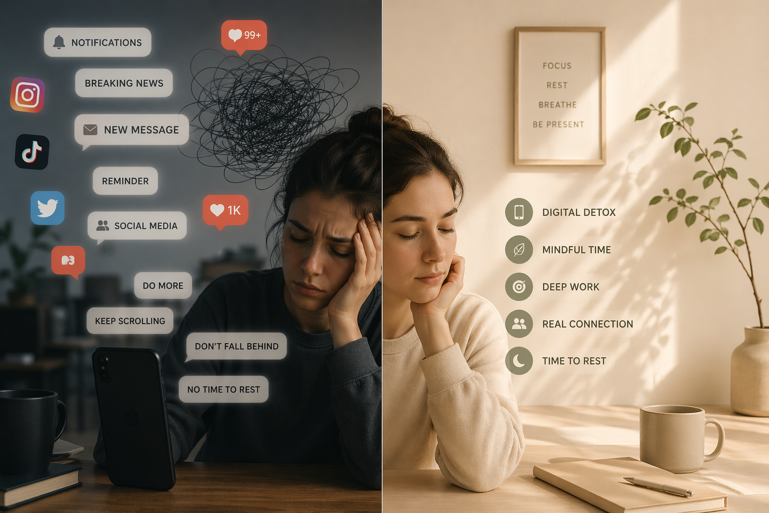 overstimulation causing mental fatigue and low focus